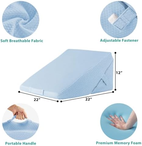 Bedluxe Wedge Pillow for Sleeping, Adjustable 9&12 Inch Foldable Bed Wedge - Image 5