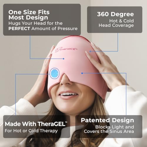TheraICE Headache Relief Cap for Women, Headache Hat Migraine Ice Pack Mask - Image 2