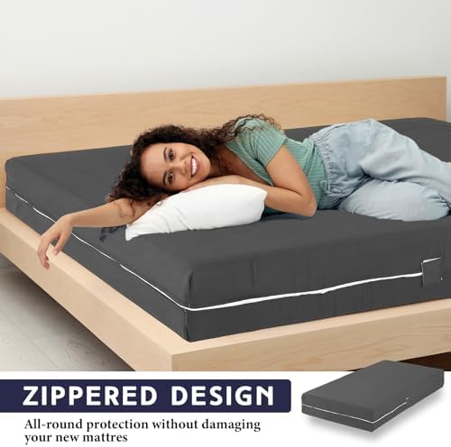 HunnmingRe Zippered Mattress Protector Fitted, Dark Gray, Twin XL - Image 5