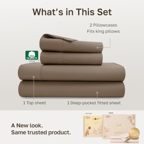 California Design Den Soft 100% Cotton Sateen Cal King Bed Sheets Set - Image 3