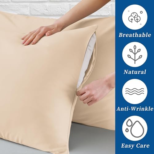 Pillow Cases Standard Size 4 Pcs, 100% Egyptian Cotton 400 Thread Count Sateen - Image 3