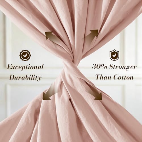 SONORO KATE 100% French Linen King Size Sheets Set, Natural Flax Bedding - Image 4