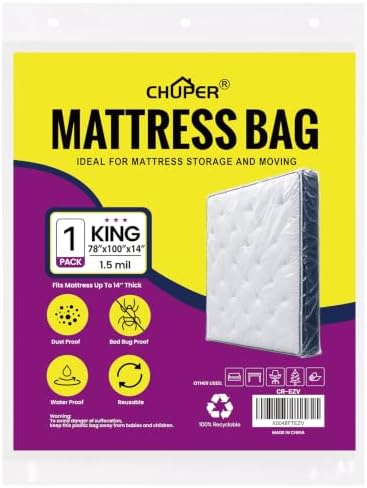 King/Cal King Mattress Bag for Moving and Storage, Waterproof Plastic Mattress by Unknown