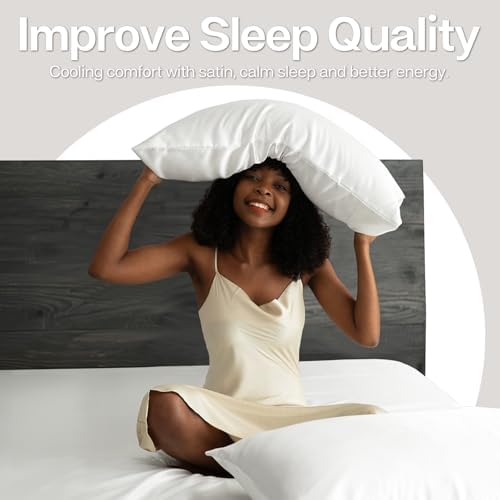 MR&HM Satin Pillowcase 2 Pack, King Size 20"x36" - Image 4
