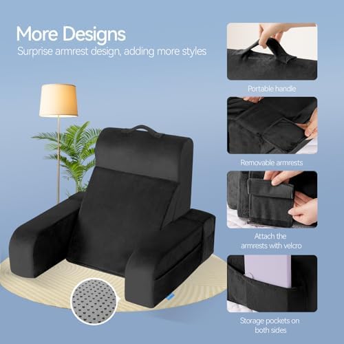 Kayfia Reading Pillow, Gel Memory Foam Back Rest Pillow - Image 6