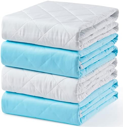 4 Pack Washable Waterproof Bed Pads 30"x34", Incontinence Bed Pads by KANECH
