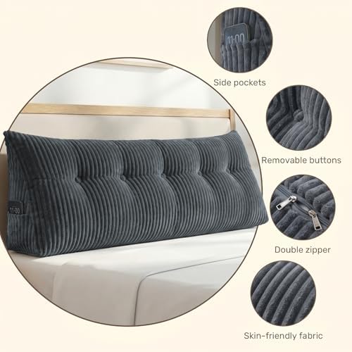 Deodar Headboard Pillow King, Wedge Pillows Headboard Triangle Reading - Image 4