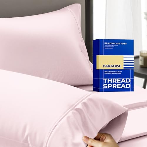 Thread Spread 100% Egyptian Cotton Pillow Cases Queen Size Set of 2 by THREADSPREAD