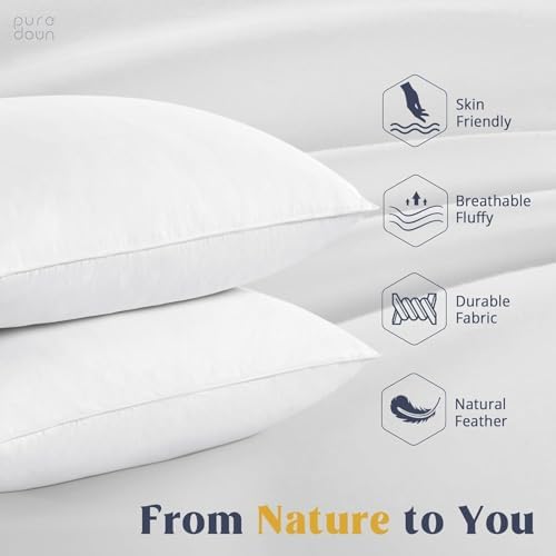 puredown® Goose Feathers and Down White Pillows - Image 3