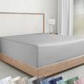 Soft Natural 100% Cotton Sateen Full Size Fitted Sheet, Light Grey by CaliforniaDesignDen