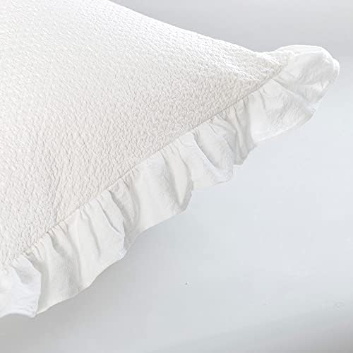 GLORY SEASON Pillow Shams Set of 2 Pure Cotton Champray Ruffled Edge, Thick and - Image 7