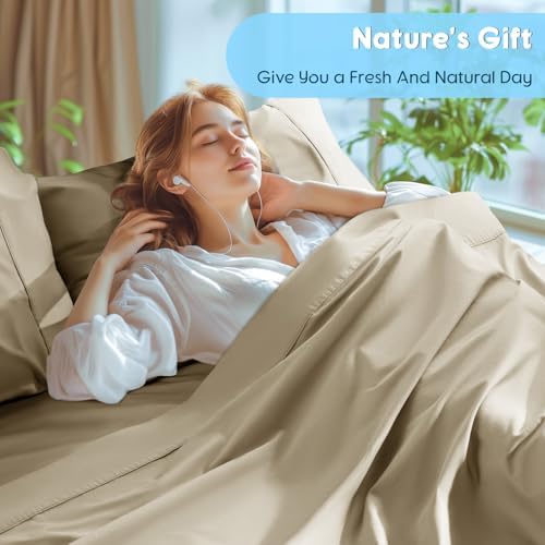 SONORO KATE 1000 Series 100% Egyptian Cotton Queen Sheets, Extra Deep Pocket - Image 4