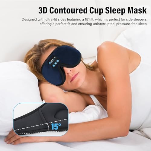 Sleep Mask with Bluetooth Headphones, 3D Sleep Mask Wireless Music Eye Mask - Image 3