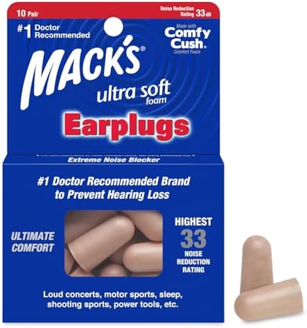 Mack's Ultra Soft Foam Earplugs, 10 Pair by Macks