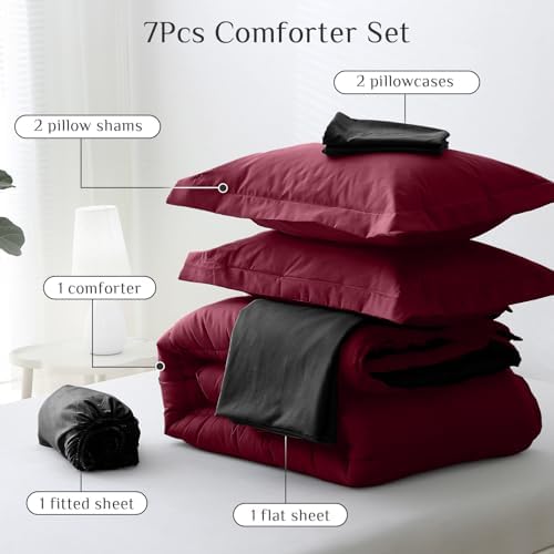JOLLYVOGUE California King Comforter Set, Ultra-Soft Bed in a Bag Cal King Size - Image 5