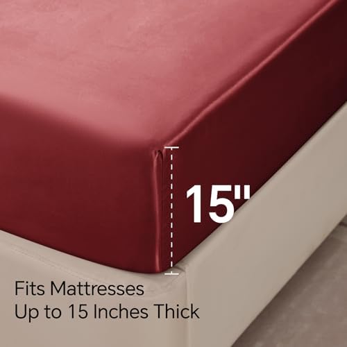 BEDELITE Satin Sheets California King Size Bed Set, 4 Pieces - Image 6