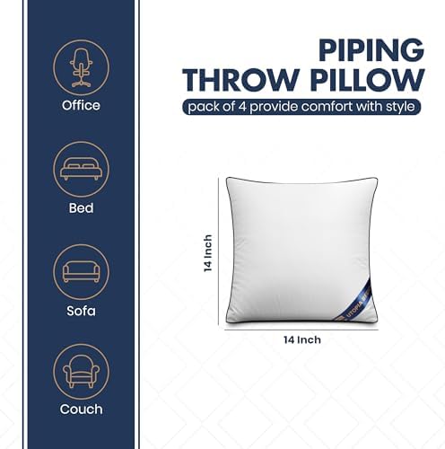 Utopia Bedding 14x14 Throw Pillow Inserts, Decorative Pillows - Image 2