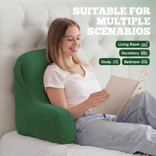 Reading Pillow for Bed, Back Pillow for Bed Sitting Up, Lumbar Support Pillow - Image 3