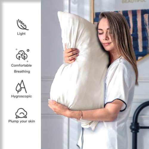 Silk Pillow Cases 2 Pack, Soft Breathable and Sliky Standard Size Pillow Cases - Image 3