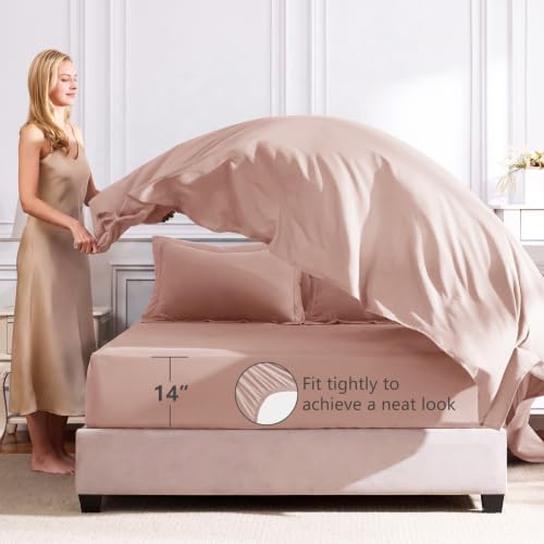 CozyLux King Comforter Set 102"x90" Dusty Pink - Image 5