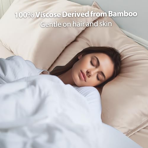 2 Pack Cooling Pillow Cases, Viscose Derived from Bamboo Pillow Protectors - Image 6
