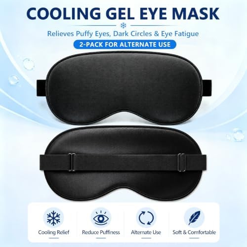 2 Pack Cooling Eye Mask for Puffy Eyes, Migraine Relief - Image 3
