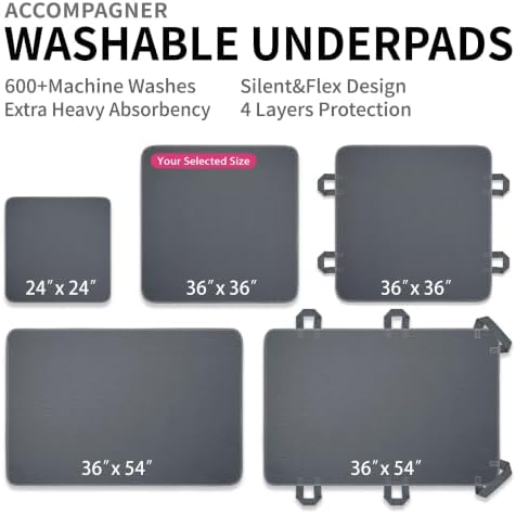 Accompagner Incontinence Bed Pads Washable Waterproof, Ultra-Absorbent Reusable - Image 4