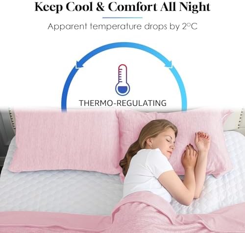 CHOSHOME Cooling Pillow Cases Zipper Pillow Covers Q-Max > 0.45 Zippered - Image 2