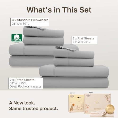California Design Den 2-Pack 100% Cotton Sateen Full Bedsheets Set - Image 3