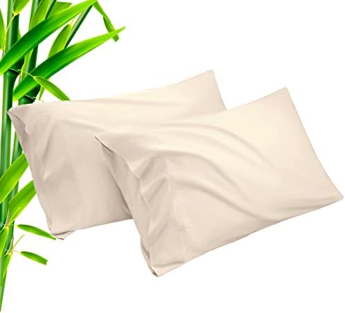 Pillow Cases Standard Size 2 Pack, Bamboo Rayon Cooling Pillowcases by TELUS