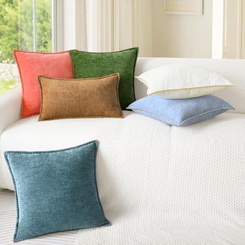 CaliTime Decorative Couch Throw Pillow Covers 20 X 12 Inches Forest Green - Image 4