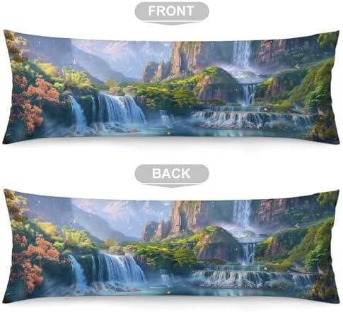 Lake Waterfall Body Pillow Cover Forest Pillowcase - Image 3