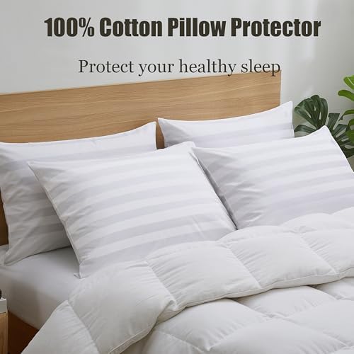 100% Cotton Zippered Pillow Protectors Queen Size - Image 5
