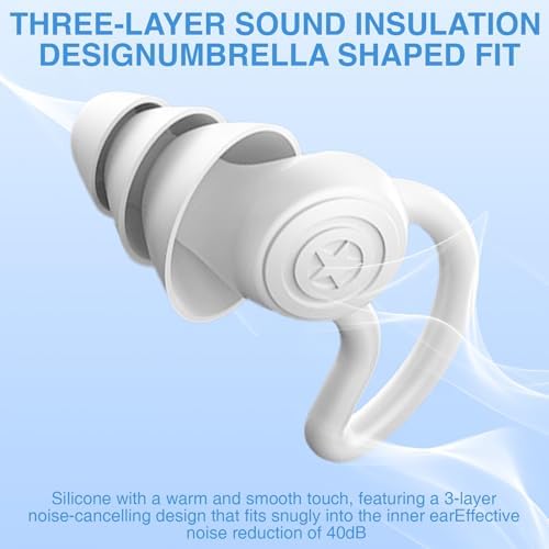 Silicone Earplugs for Sleeping and Noise Reduction, 40dB Protection Reusable - Image 5