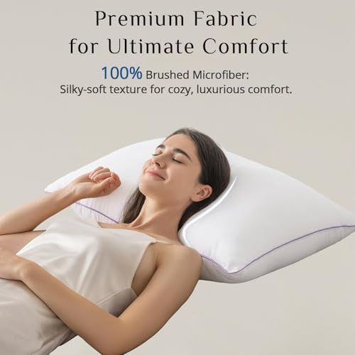 JOLLYVOGUE Firm King Size Pillows Set of 4, Cooling Supportive Bed Pillows - Image 4