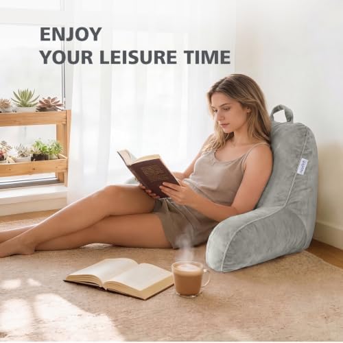 Memory Foam Reading Pillow for Sitting in Bed, Sage Green - Image 7