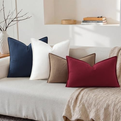 decorUhome Fall Light Brown Linen Throw Pillow Covers 12x20 Set of 2 - Image 6