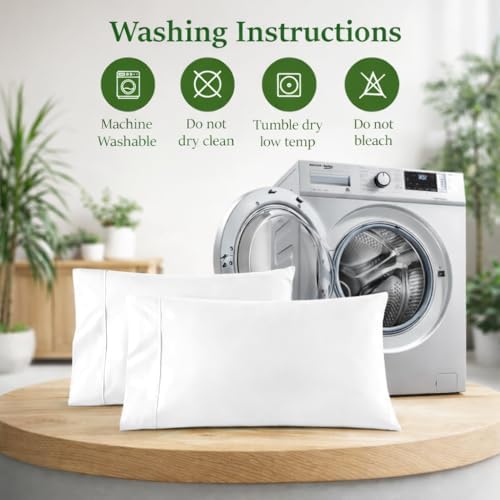 Cotton Delight 100% Organic Cotton Standard Pillowcases Set of 2 – 600 Thread - Image 6
