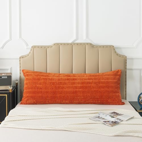 Pack of 1 Corduroy Soft Soild Body Pillow Covers Set Sofa Bedroom by KAIANG