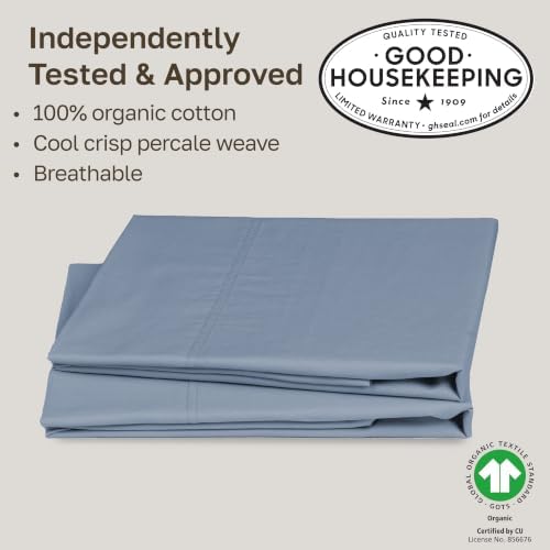 California Design Den 100% Organic Cotton 2-Pack King Size Pillow Case - Image 2