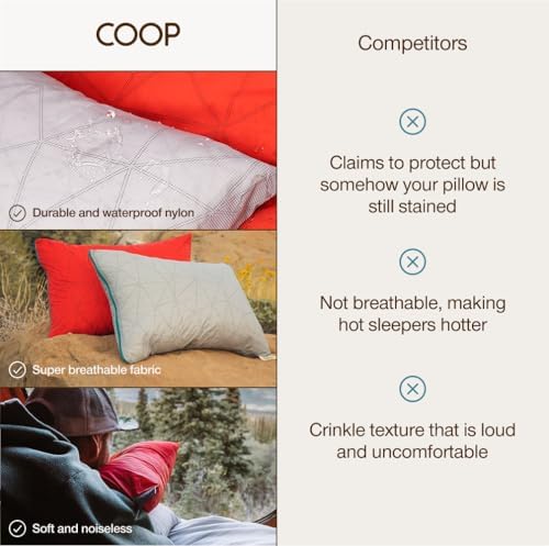 Coop Home Goods Nylon Camping and Travel Pillow Cover, Waterproof Camping - Image 6