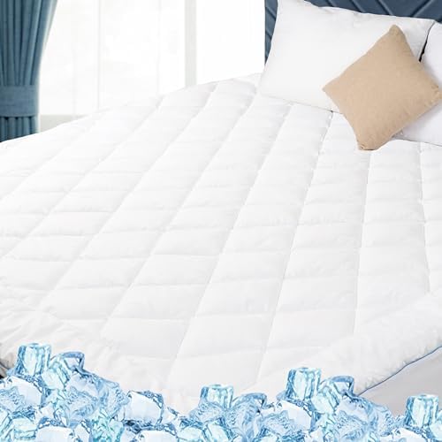 King Mattress Pad Cooling & Breathable -Fitted Deep Pocket 18-22 Inches by HOMTEC