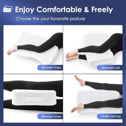 Leg Pillow for Side Sleepers, Memory Foam Knee Pillow for Side Sleeping - Image 3