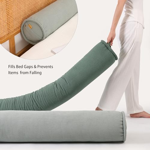 Long Pillow for Bed – Corduroy Round Bolster Pillow for Adults, Decorative Body - Image 5