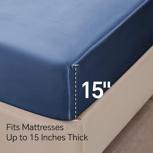 BEDELITE Satin Sheets Full XL Size Bed Set, 4 Pieces - Image 6