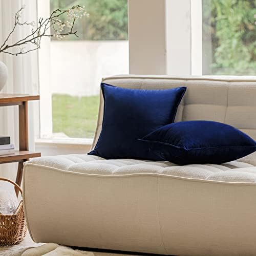JIAHANNHA Velvet Navy Blue Throw Pillow Covers 18x18 Inches Pack of 8 Soft - Image 6