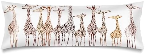 Silk Satin Body Pillow Cover for Hair and Skin, Giraffe Long Pillow Case by Unknown