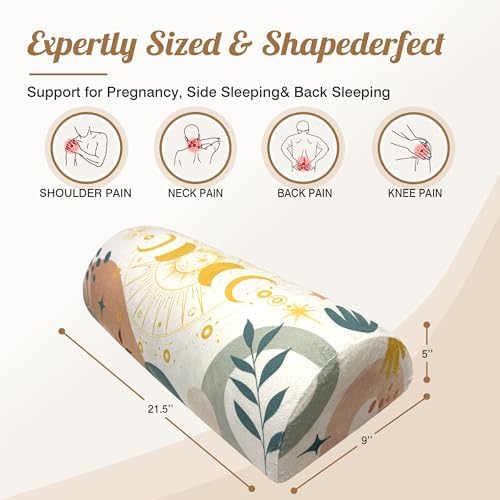 Knee Pillow for Back Sleeping – Half Moon Bolster Pillow for Under Knee While - Image 2