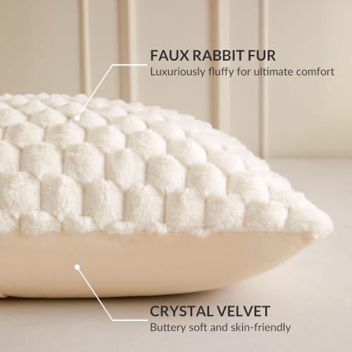 XeGe Luxury Bubble Fluffy Faux Rabbit Fur Body Pillow Cover 20x54 - Image 4