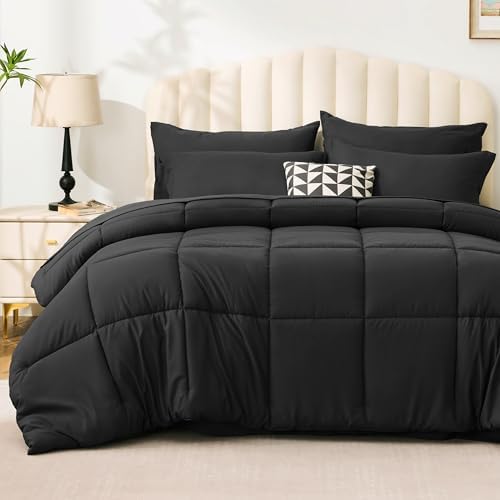 Love's cabin California King Comforter Set Ash Black, 7 Pieces California King by Lovescabin